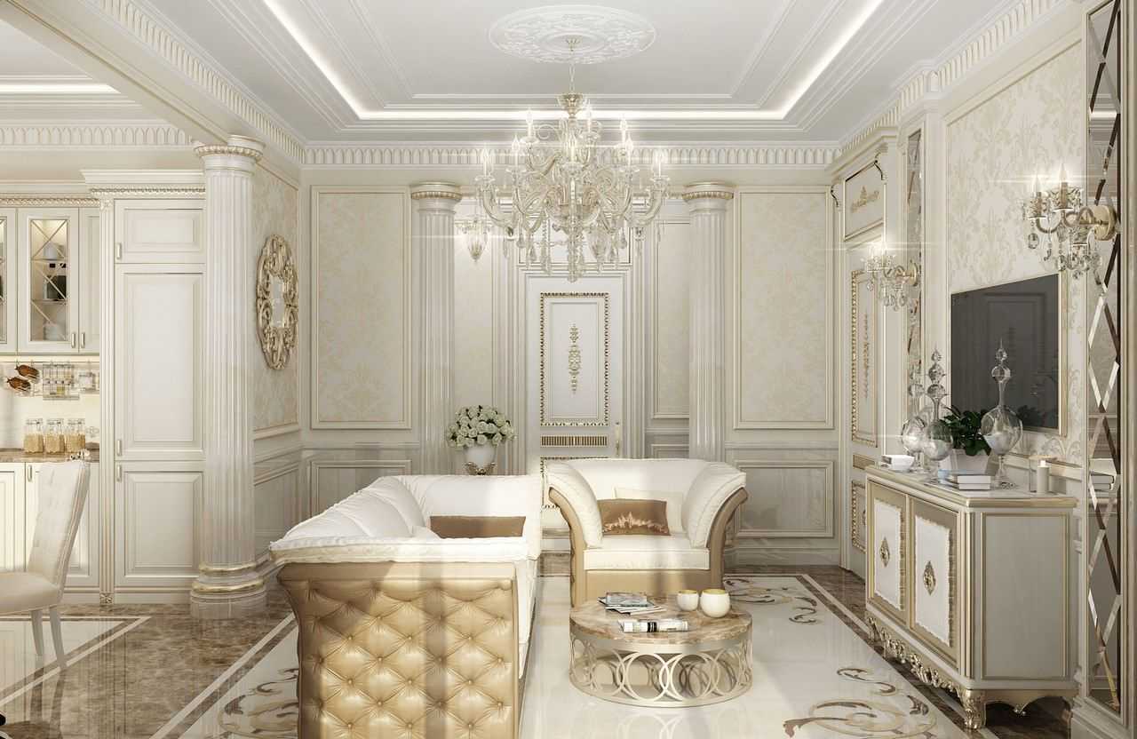 Marble in a classic interior: an apartment in the residential complex Khreshchatyk (Kiev)